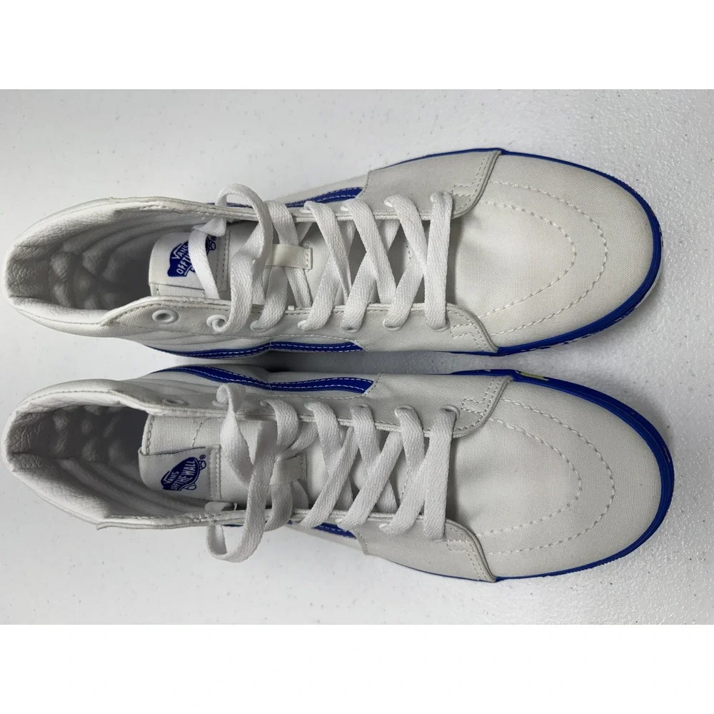 Vans Sk8-Hi Womens 7 White Paint Splatter True White High Top Sneakers